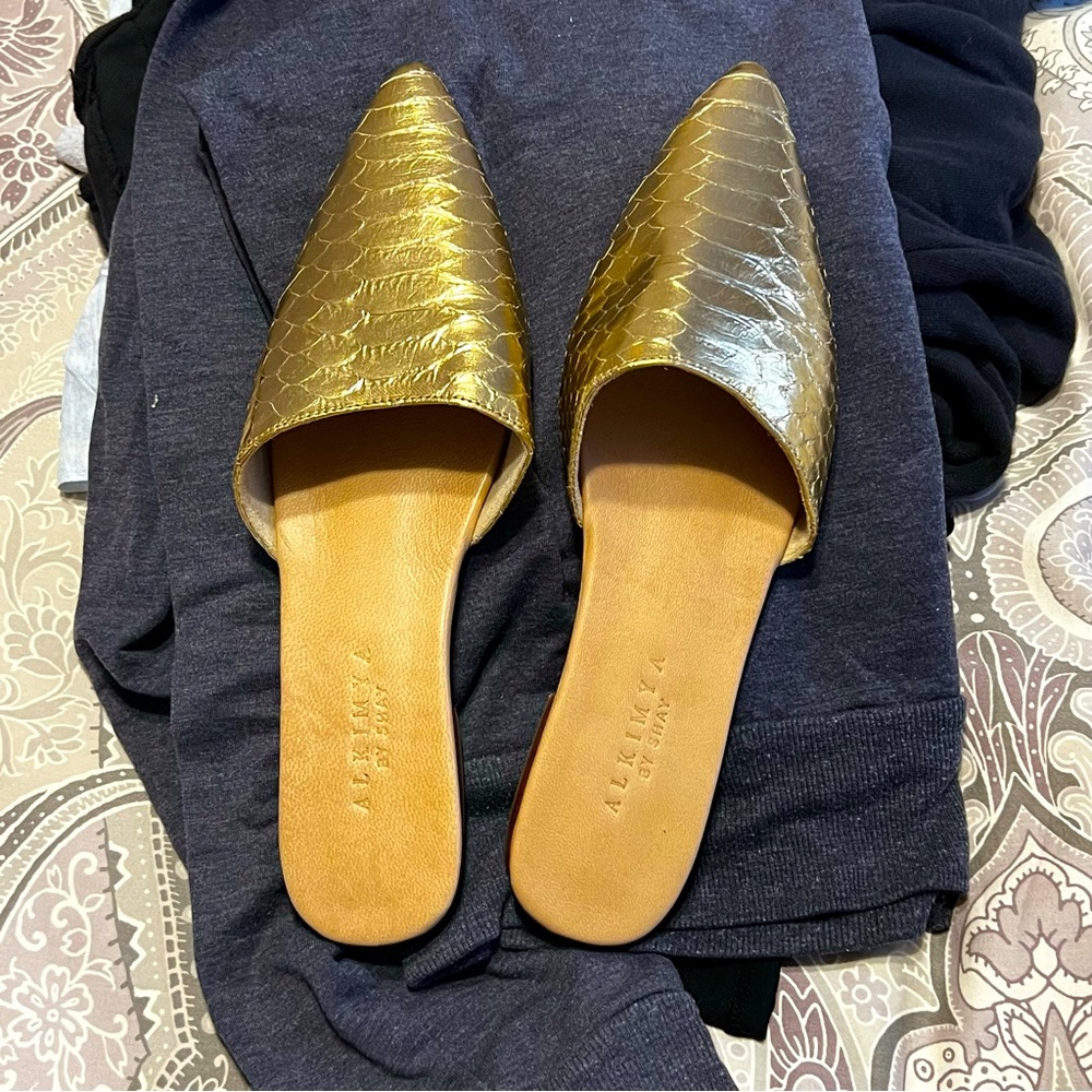 Great gold mules!!
